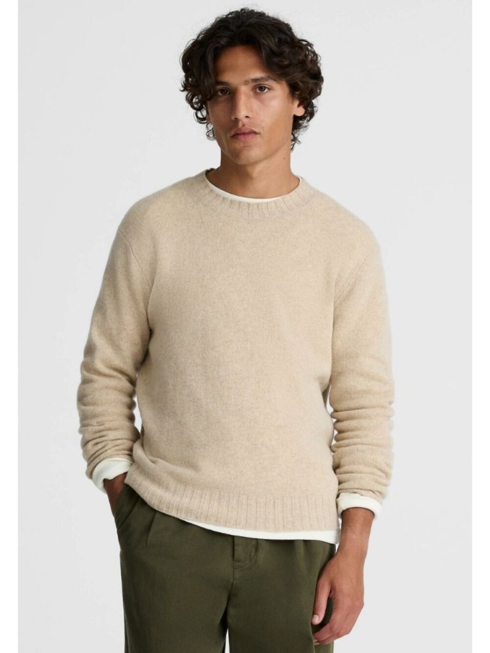 Madewell Crewneck Sweater in Heritage Merino Wool Men's Size Medium Pebble NWT!